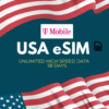 USA eSIM unlimited data 58 days