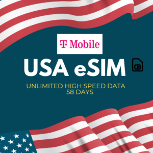 USA eSIM unlimited data 58 days